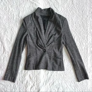 Banana Republic sweater jacket in neutral herringbone with shawl collar